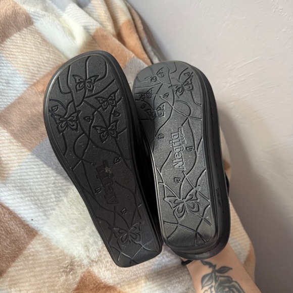 Alegria Vienna Black Embossed Leather Slingback Sandals VIE-951 Womens 36 US 6 - Picture 3 of 7